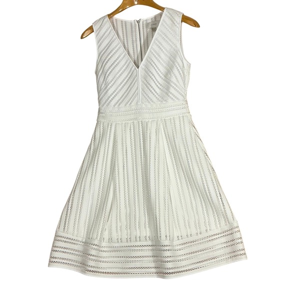 J. Crew Dresses & Skirts - NWT J Crew White Eyelet Lace V Neck Sleeveless Fit Flare Midi Dress Coastal 0 0